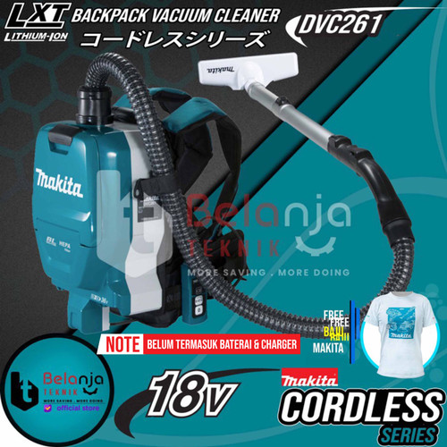 [EZM.3502559] MAKITA Penghisap Debu DVC261 ZX23 Backpack Vacuum Cleaner Baterai 18V