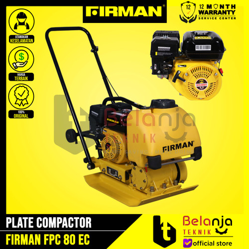 [EZM.3502606] Firman Plate Compactor FPC 80 EC Mesin Stamper + Engine SFE 200 FI