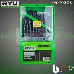 [EZM.3502632] Ryu Drill Bit HSS PRO Set 25 Pcs Mata Bor Besi Kayu Set 1-13 MM 25 Pcs