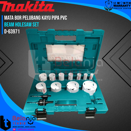 [EZM.3502683] Makita Beam Holesaw Set 14Pcs Mata Bor Pelubang Kayu Pipa Pvc Hole Saw