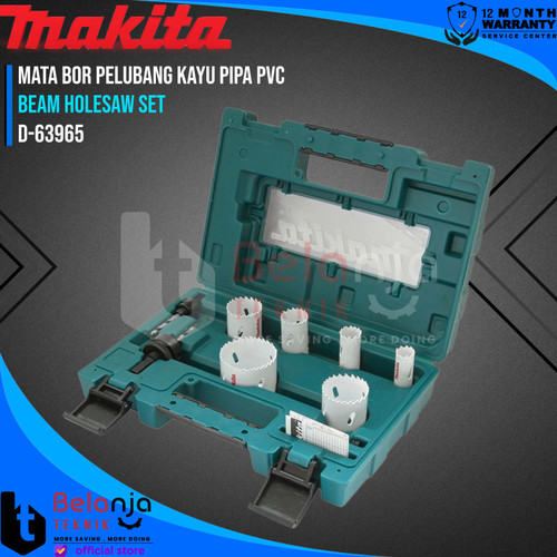 [EZM.3502684] Makita Beam Holesaw Set 9 Pcs Mata Bor Pelubang Kayu Pipa Pvc Hole Saw