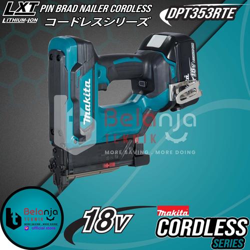 [EZM.3502713] Makita Mesin Paku Tembak Baterai DPT353RTE Pin Brad Nailer 18V 35MM