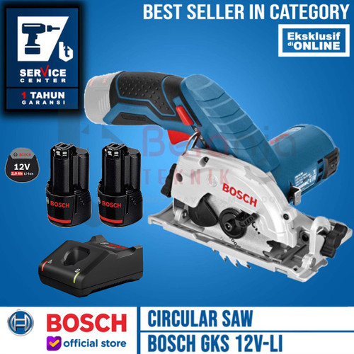 [EZM.3502814] Bosch Mesin Potong Circular Saw Cordless GKS 12V SET 2 Baterai Charger