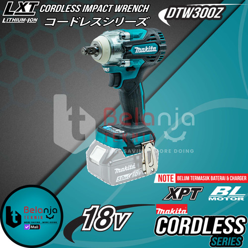 [EZM.3503085] Makita Impact Wrench Cordless DTW300Z Mesin Pumbuka Baut Baterai 18 V