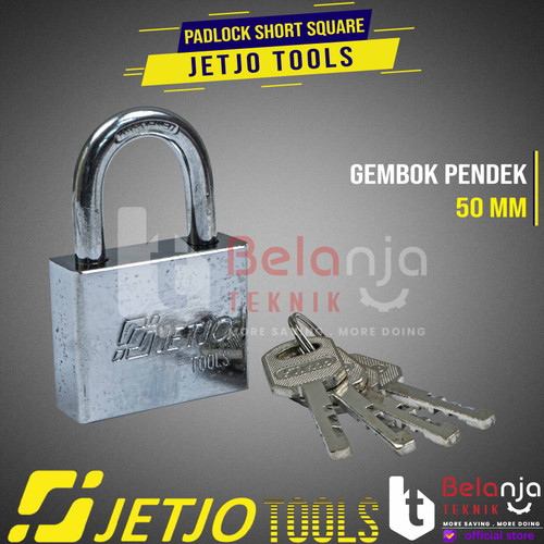 [EZM.3502896] JETJO TOOLS Padlock Short Square 50 MM Gembok Pagar Rumah Pendek 50mm