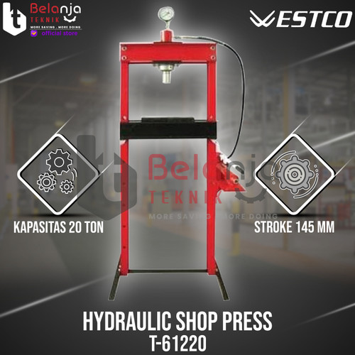 [EZM.3502976] Wesco Westco Hydraulic Shop Press T 61220 20 Ton Mesin Hidrolik T61220