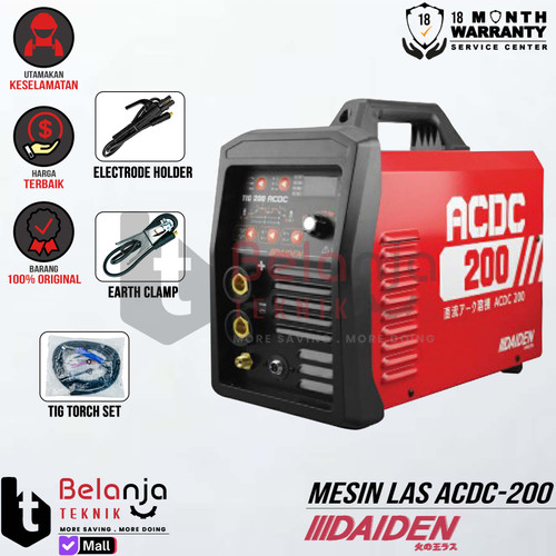 [EZM.3502992] Daiden Mesin Las Inverter ACDC 200 Pulse Welding Machine Travo Las 200