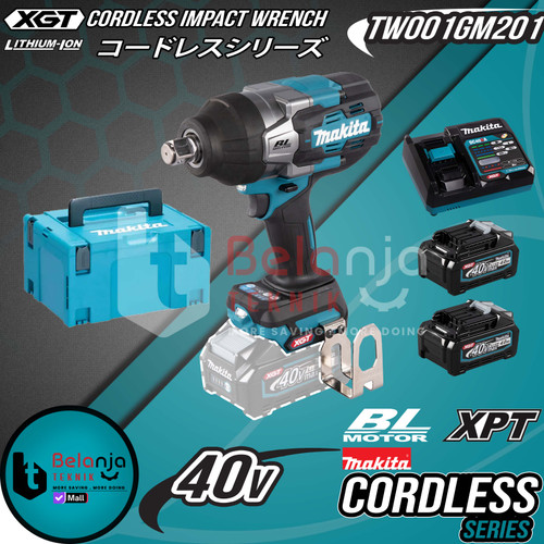 [EZM.3503021] Makita Impact Wrench Baterai TW001GM201 Cordless Brushless TW001 40V