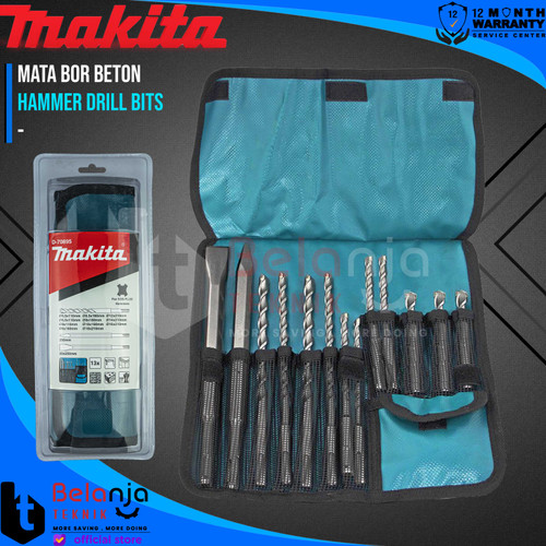 [EZM.3503036] Makita Hammer Drill Bits Set 13 Pcs Mata Bor Beton Chisel SDS Plus