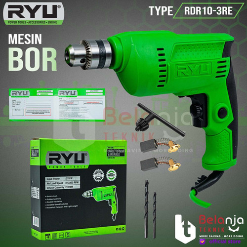 [EZM.3503076] RYU Mesin Bor Tangan RDR 10-3 RE 10 mm RDR10-3 370 WATT Non Set