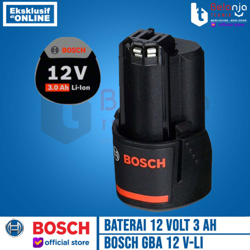 [EZM.3503097] Bosch Batu Baterai 12V 3 Ah Battery Cordless Lithium Ion GBA 12 V-LI