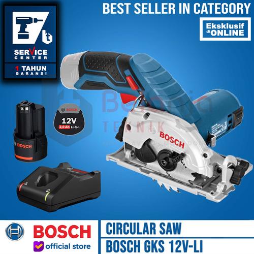 [EZM.3503099] Bosch Mesin Circular Saw Cordless GKS 12V-LI Charger Baterai 12 V 2 AH