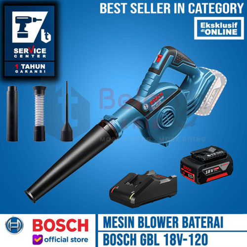 [EZM.3503110] Bosch Mesin Hand Blower Cordless GBL 18V-120 Charger Baterai 18 V 4 Ah