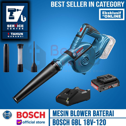 [EZM.3503111] Bosch Mesin Hand Blower Cordless GBL 18V-120 Charger Baterai 18 V 2 Ah