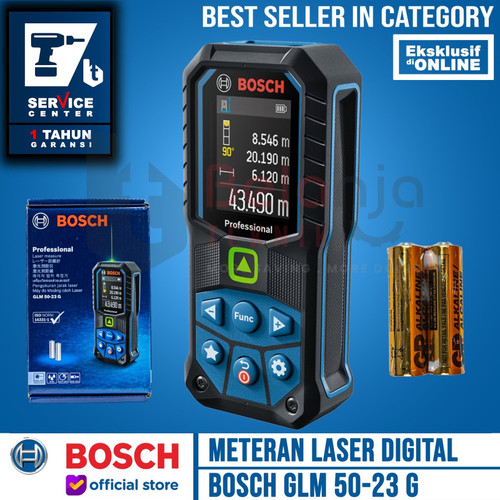 [EZM.3503126] Bosch Meteran Laser Digital Rangefinder GLM 50-23 G 50 Meter Alat Ukur