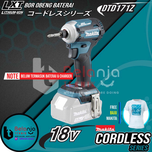 Makita Bor Obeng Baterai DTD 171 Z Cordless Impact Driver DTD171 18V