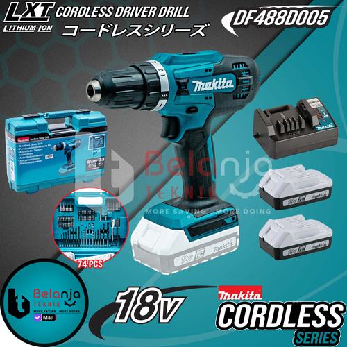 [EZM.3503259] Makita Cordless Driver Drill DF488DYEX4 Mesin Bor Baterai 18V DF 488