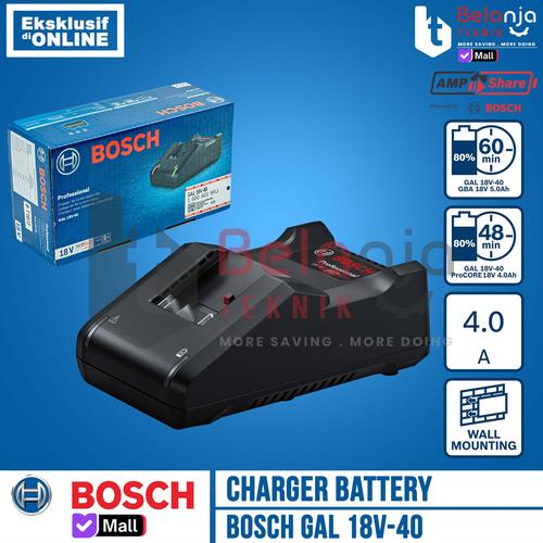 [EZM.3503279] Bosch Charger Battery GAL 18V-40 Pengisi Daya Baterai 18 Volt 4 AH