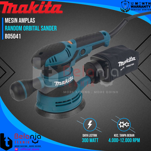 [EZM.3503294] Makita Random Orbital Sander BO 5041 Mesin Amplas BO5041 300 Watt 5 In