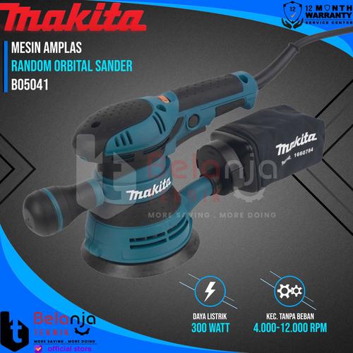 [EZM.3503294] Makita Random Orbital Sander BO 5041 Mesin Amplas BO5041 300 Watt 5 In