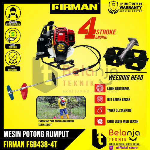 [EZM.3503375] Firman Mesin Potong Rumput Gendong FGB 438 4 Tak Plus Weeding Head