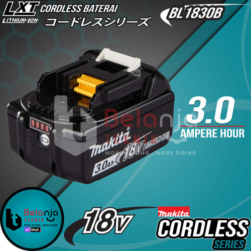 [EZM.3503379] Makita Battery 18V 3Ah BL 1830 B Baterai 18 V Lithium Ion BL1830B 3 Ah