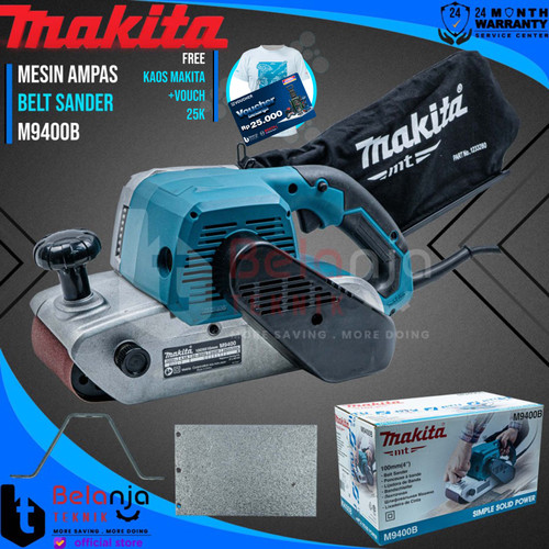 [EZM.3506526] Makita MT Belt Sander M 9400 B Mesin Amplas Listrik M9400B 100 MM 940W