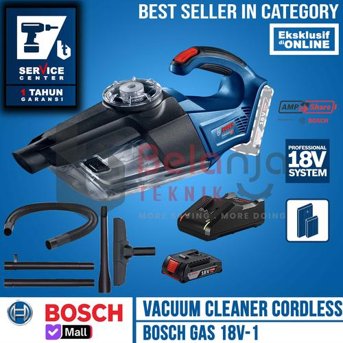 [EZM.3503495] Bosch Vacuum Cleaner Cordless Gas 18V-Li Sedot Debu Baterai 18 V 2 AH