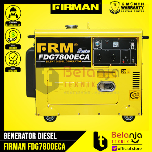 [EZM.3503501] Firman Generator Diesel FDG 7800 ECA 5000 Watt Mesin Genset Diesel