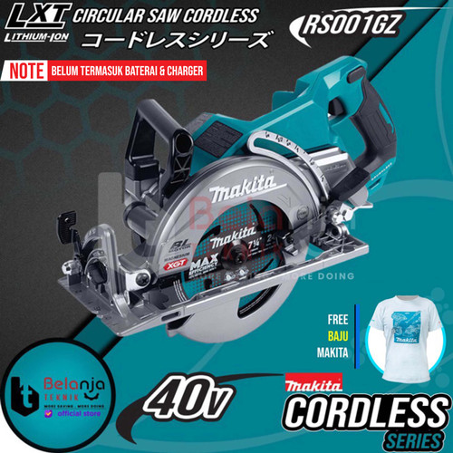 Makita Circular Saw Cordless RS001GZ Mesin Potong Kayu Baterai 40V 7"
