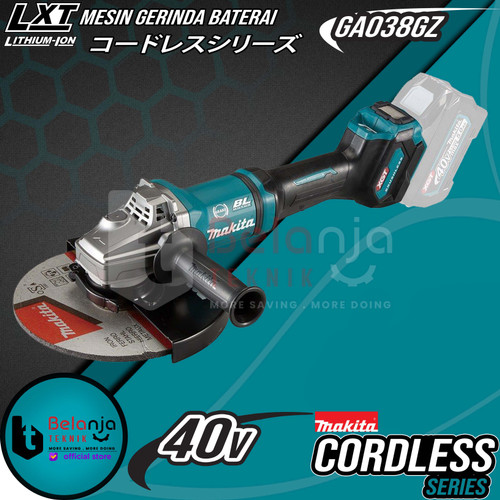 [EZM.3503528] Makita Mesin Gerinda Baterai GA038GZ Cordless Angle Grinder 9 Inch 40V