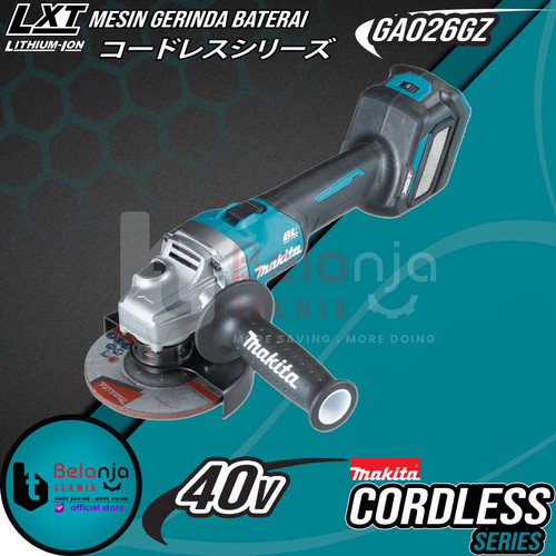 [EZM.3503536] Makita Mesin Gerinda Baterai GA026GZ Cordless Angle Grinder 5 Inch 40V