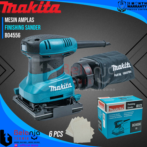 [EZM.3503551] Makita Palm Sander BO 4556 200 Watt Mesin Amplas Kayu Kotak BO4556