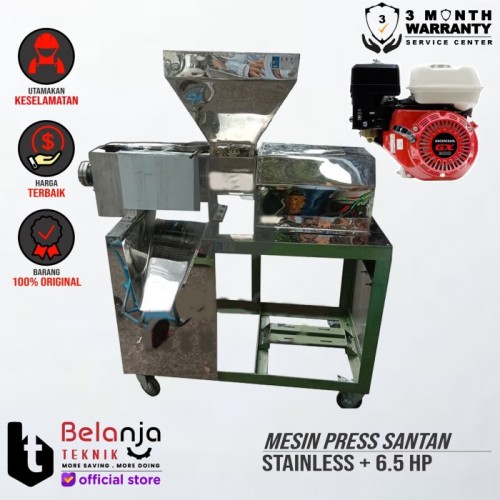 [EZM.3503560] Mesin Peras Santan Kelapa Stainless 33 dan Engine Honda GX 200 Jialing