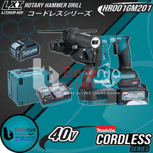 [EZM.3503581] Makita Mesin Bor Baterai HR001GM201 Cordless Rotary Hammer Drill 40V