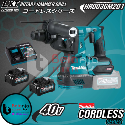 [EZM.3503582] Makita Mesin Bor Beton HR003GM201 Cordless Rotary Hammer Drill 40V HR