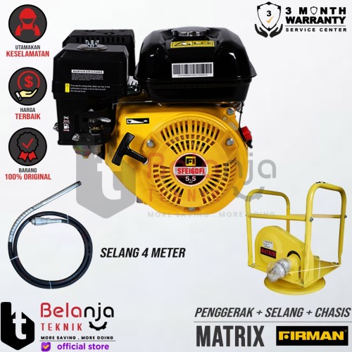 [EZM.3503636] Firman Mesin Concrete Vibrator Pemadat Cor Beton SFE 160 Selang 4Meter