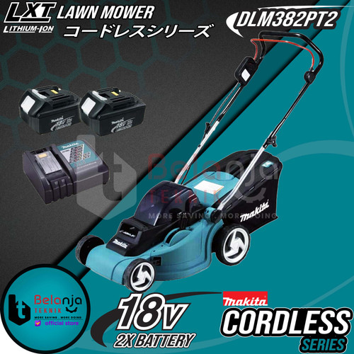 [EZM.3503659] MAKITA Mesin Potong Rumput Dorong DLM382 PT2 Cordless Lawn Mower 15"