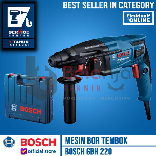 [EZM.3503756] Bosch Mesin Bor Tembok Rotary Hammer Drill GBH 220 22MM 720Watt 3 Mode