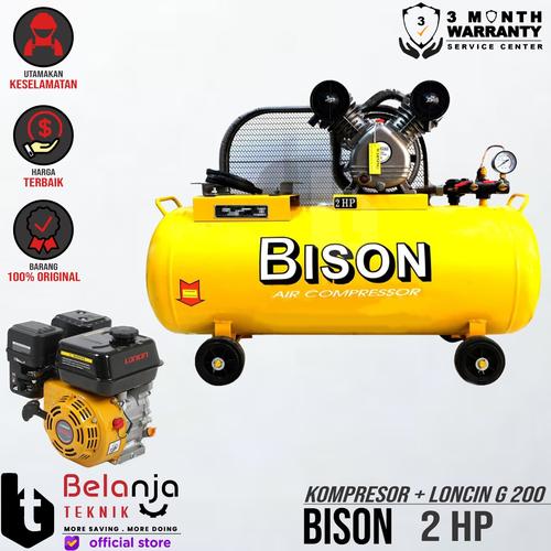 [EZM.3503807] Bison Mesin Kompresor Angin 2 Hp Loncin G 200 6.5 Hp Air Compressor