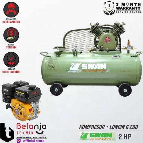 [EZM.3503813] Swan Mesin Kompresor Angin 2 Hp Loncin G 200 6.5 Hp Air Compressor 2hp