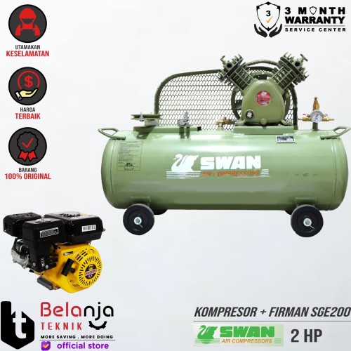 [EZM.3503814] Swan Mesin Kompresor Angin 2 Hp Firman SFE 200 6.5 Hp Air Compressor