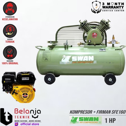 [EZM.3503817] Swan Mesin Kompresor Angin 1 Hp Firman SFE 160 5.5 Hp Air Compressor
