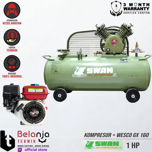 [EZM.3503818] Swan Mesin Kompresor Angin 1 Hp Wesco Gx 160 5.5 Hp Air Compressor 1hp