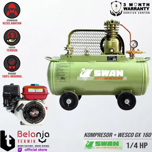 [EZM.3503822] Swan Mesin Kompresor Angin 0.25 Hp Wesco Gx 160 5.5 Hp Air Compressor