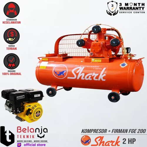 [EZM.3503828] Shark Mesin Kompresor Udara 2 Hp Firman FGE 200 6.5 Hp Air Compressor