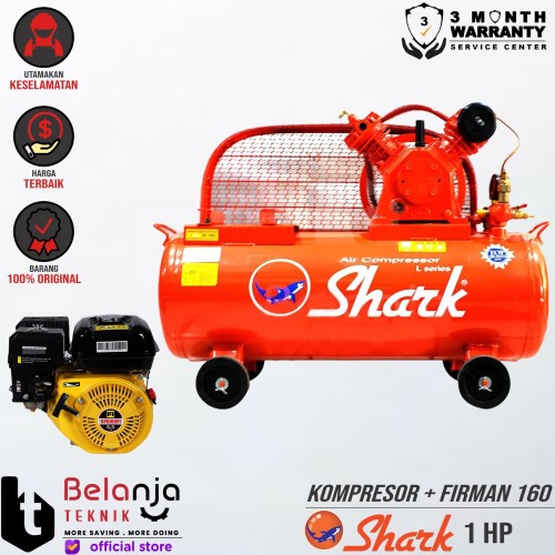 [EZM.3503832] Shark Mesin Kompresor Udara 1 Hp Firman SFE 160 5.5 Hp Air Compressor