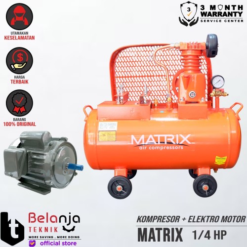 [EZM.3503846] Matrix Mesin Kompresor Angin 0.25 Hp Motor Dinamo 1/4 Air Compressor