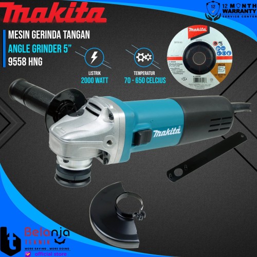 [EZM.3506605] MAKITA Mesin Gerinda Tangan 9558 HNG Angle Grinder 9558HNG 5 Inch