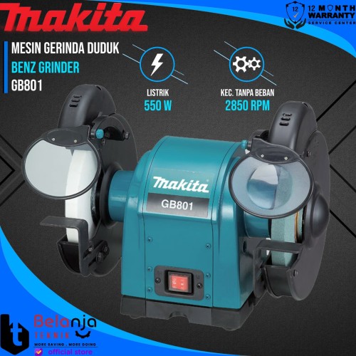 [EZM.3503885] MAKITA Gerinda Duduk 8 Inch GB 801 Bench Grinder GB801